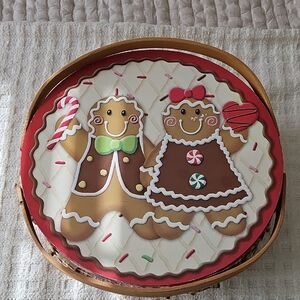 Longaberger Gingerbread Couple Decorative Pie holder Plate